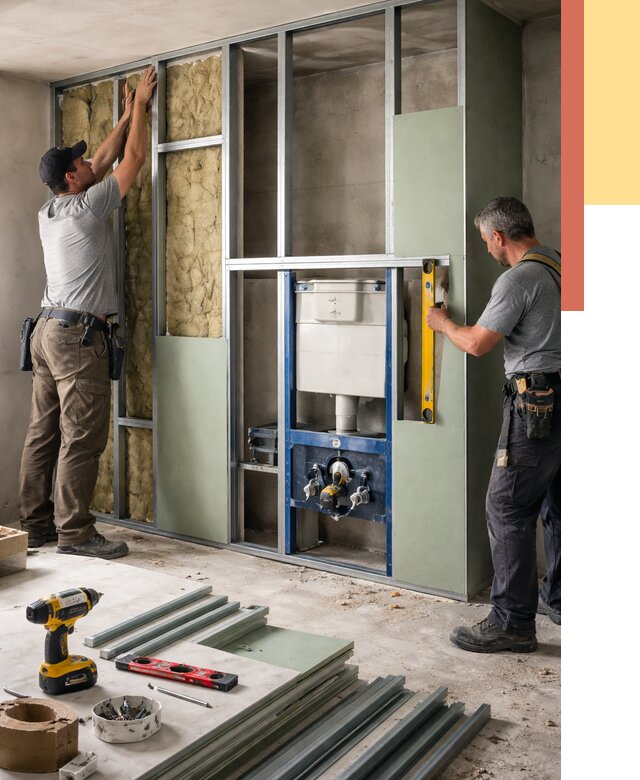 Установка сантехнических перегородок в Губкине от 8634 руб. | ОТДЕЛОЧНИК-Гбк