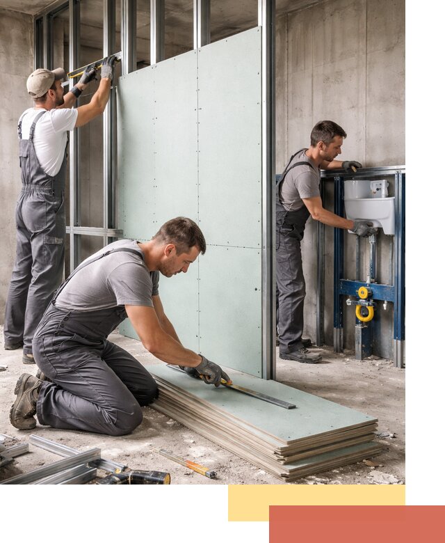 Монтаж и ремонт сантехнических перегородок в Губкине