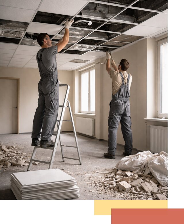 Демонтаж потолков Армстронг профессионально в Губкине