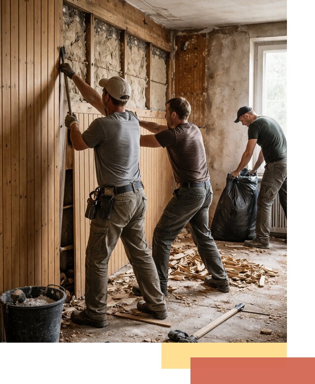 Демонтаж вагонки и вывоз материалов в Губкине