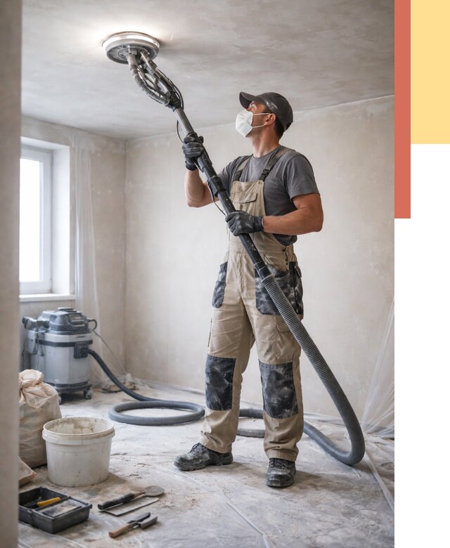 Шлифовка потолка в Губкине от 3555 руб. — услуги шлифования потолка | ОТДЕЛОЧНИК-Гбк