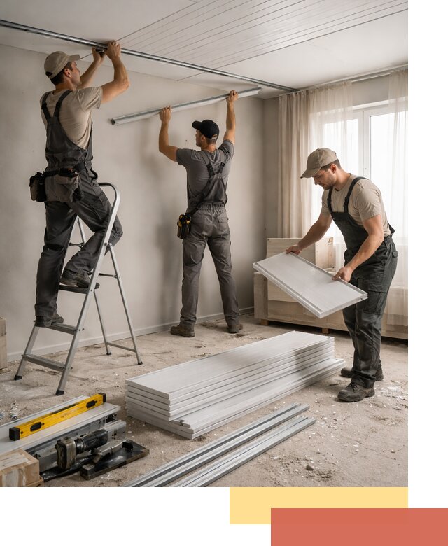 Монтаж потолка из ПВХ панелей в Губкине оперативно и качественно