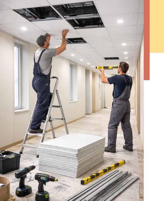 Ремонт потолка Армстронг в Губкине от 4571 руб. — быстро и недорого | ОТДЕЛОЧНИК-Гбк