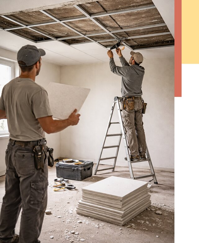 Замена плит подвесного потолка в Губкине от 1778 руб. быстро и недорого | ОТДЕЛОЧНИК-Гбк