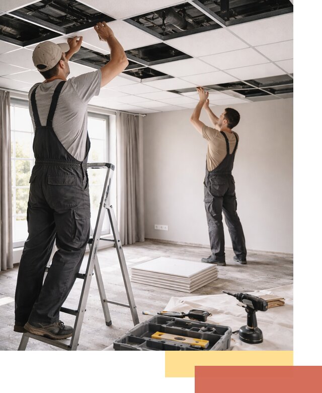 Замена плит подвесного потолка в Губкине быстро и качественно