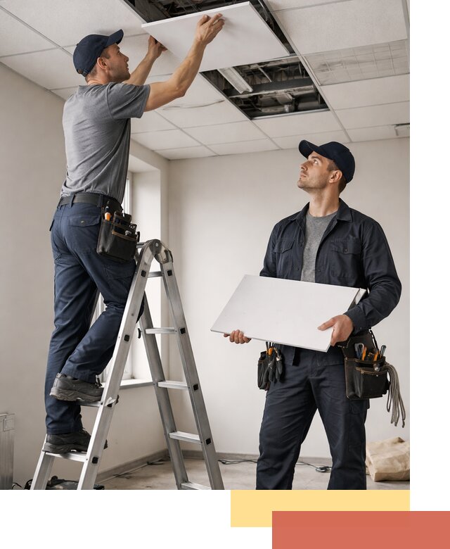 Обслуживание подвесного потолка в Губкине — ремонт и чистка