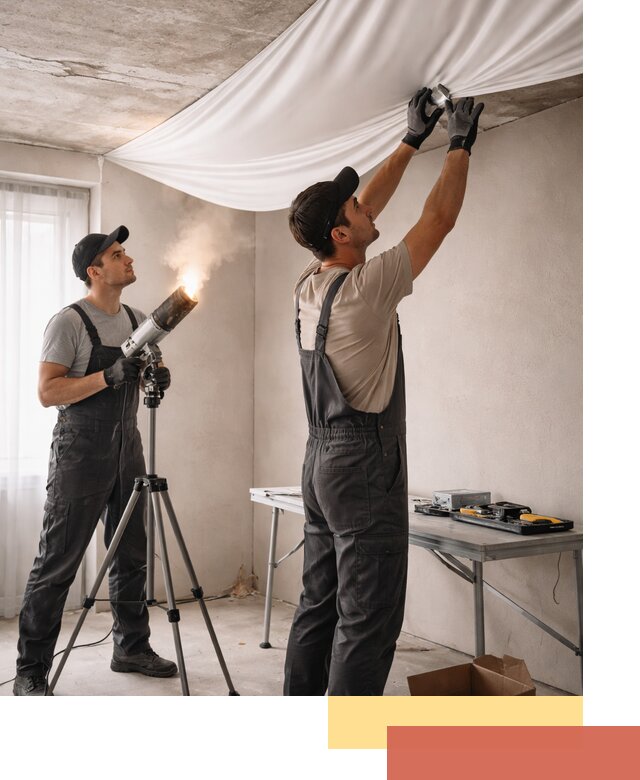 Установка натяжного потолка под ключ в Губкине