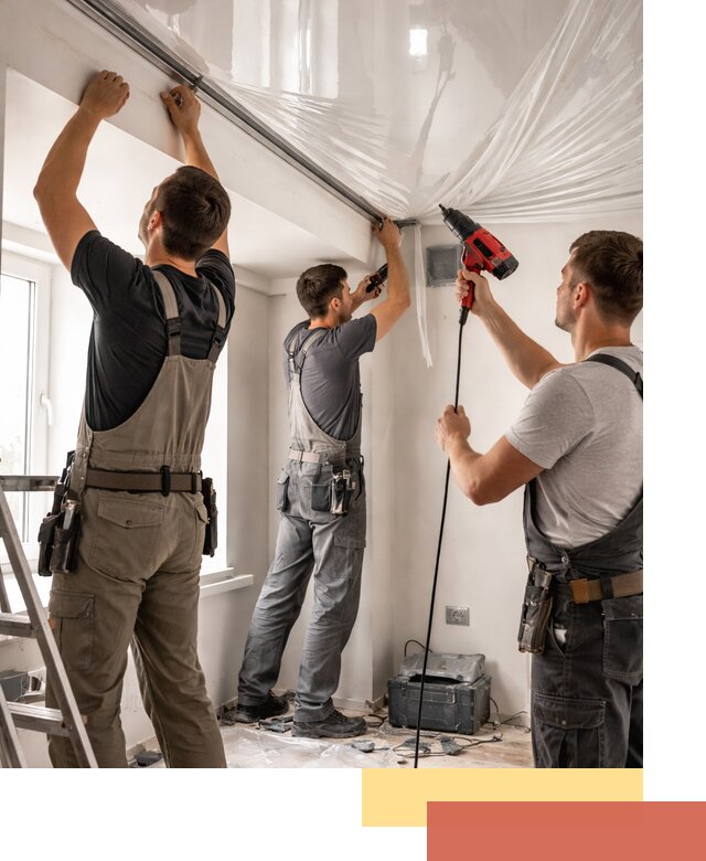 Монтаж глянцевого натяжного потолка в Губкине быстро и качественно