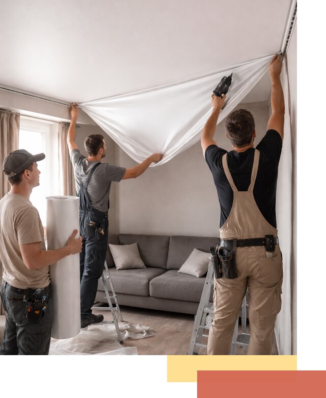 Монтаж сатинового натяжного потолка в Губкине качественно и быстро