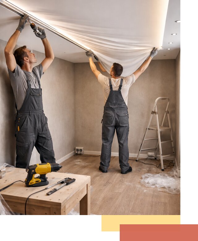 Монтаж натяжного потолка с подсветкой в Губкине цена и сроки