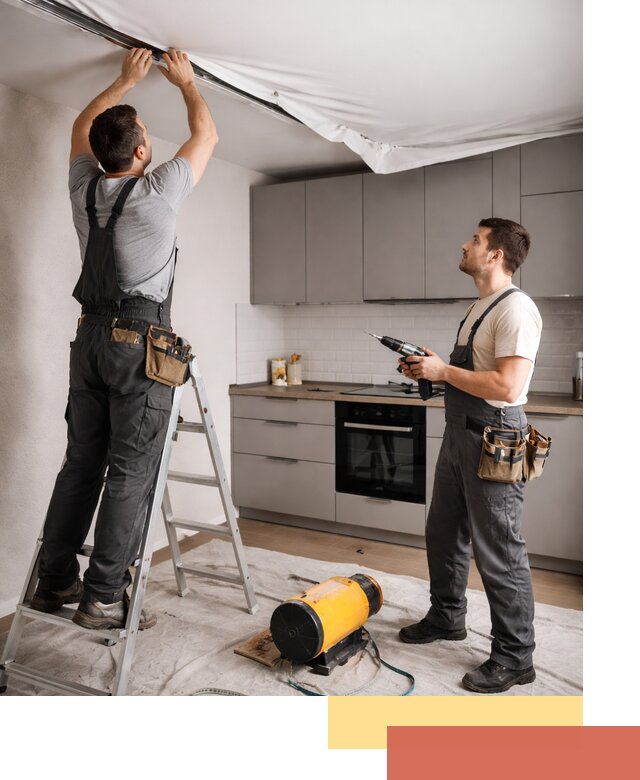 Монтаж натяжного потолка на кухне в Губкине