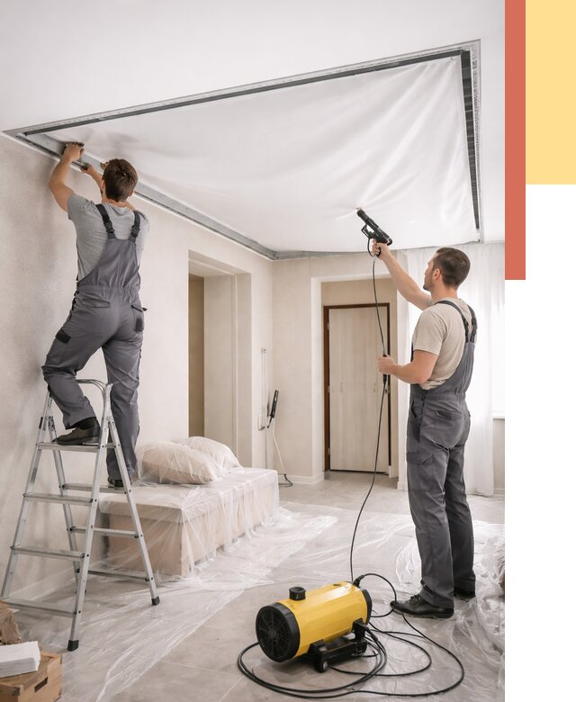 Монтаж натяжного потолка в прихожей в Губкине от 2692 руб. под ключ | ОТДЕЛОЧНИК-Гбк