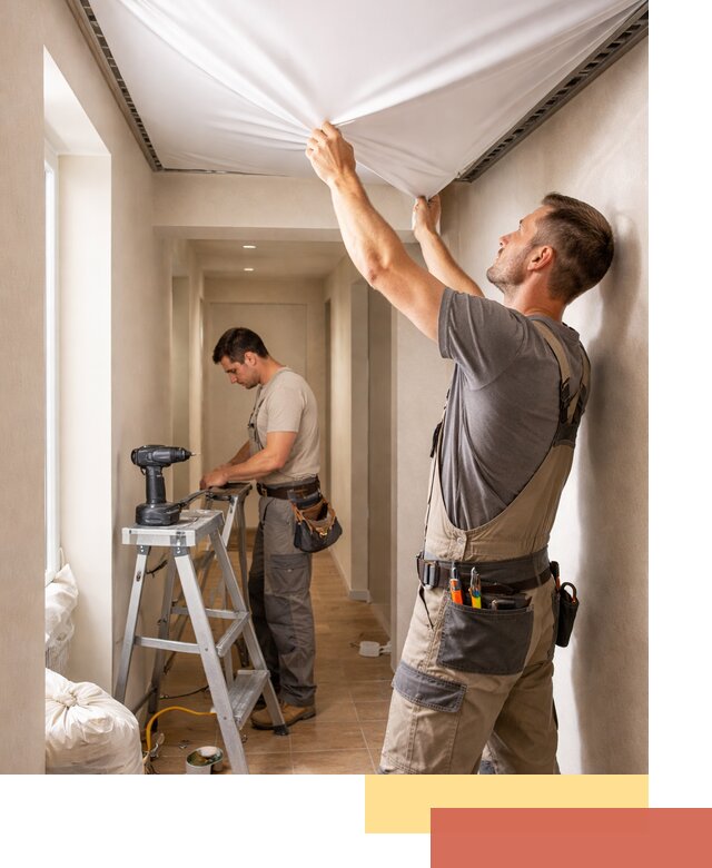 Монтаж натяжного потолка в прихожей в Губкине