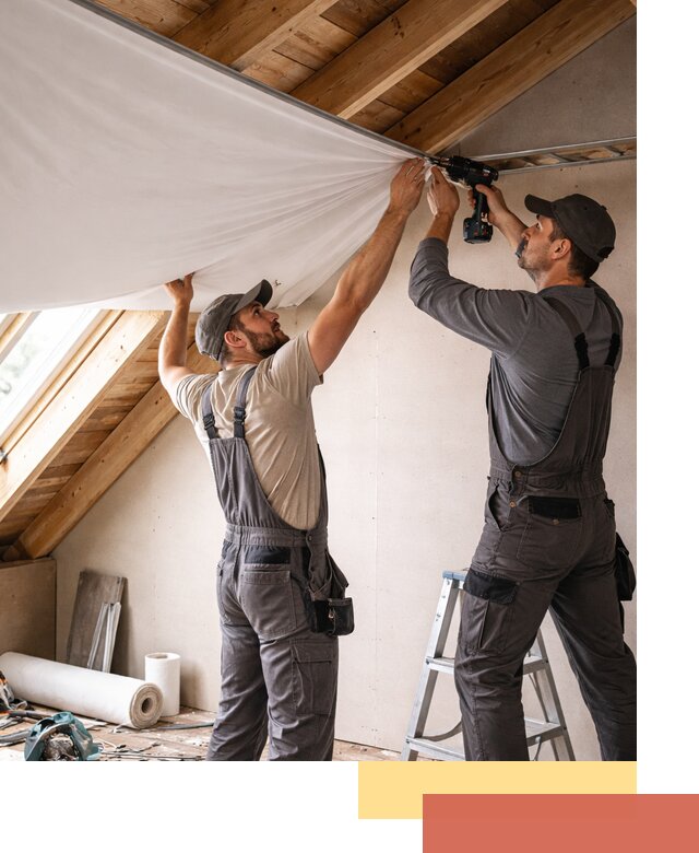 Монтаж натяжного потолка в мансарде в Губкине