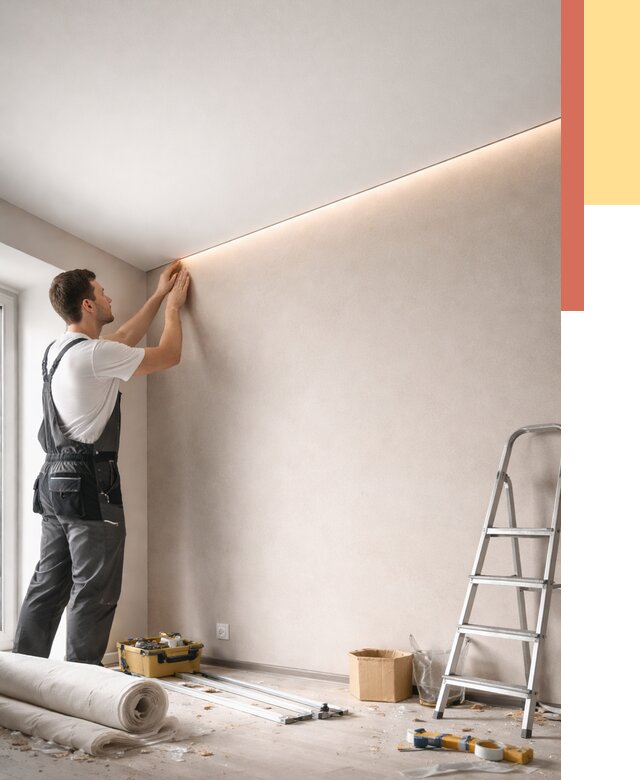 Теневые натяжные потолки в Губкине от 8330 руб. под ключ | ОТДЕЛОЧНИК-Гбк