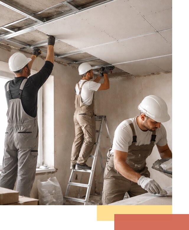 Одноуровневый потолок из гипсокартона в Губкине — монтаж и отделка