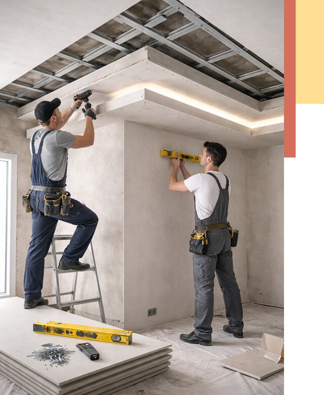 Двухуровневый потолок из гипсокартона в Губкине от 1473 руб. под ключ | ОТДЕЛОЧНИК-Гбк