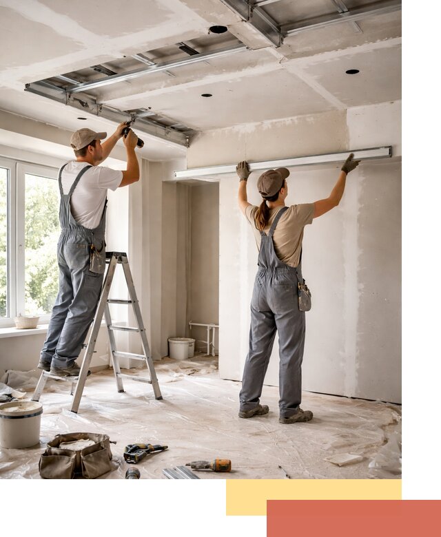 Монтаж многоуровневого потолка из гипсокартона в Губкине