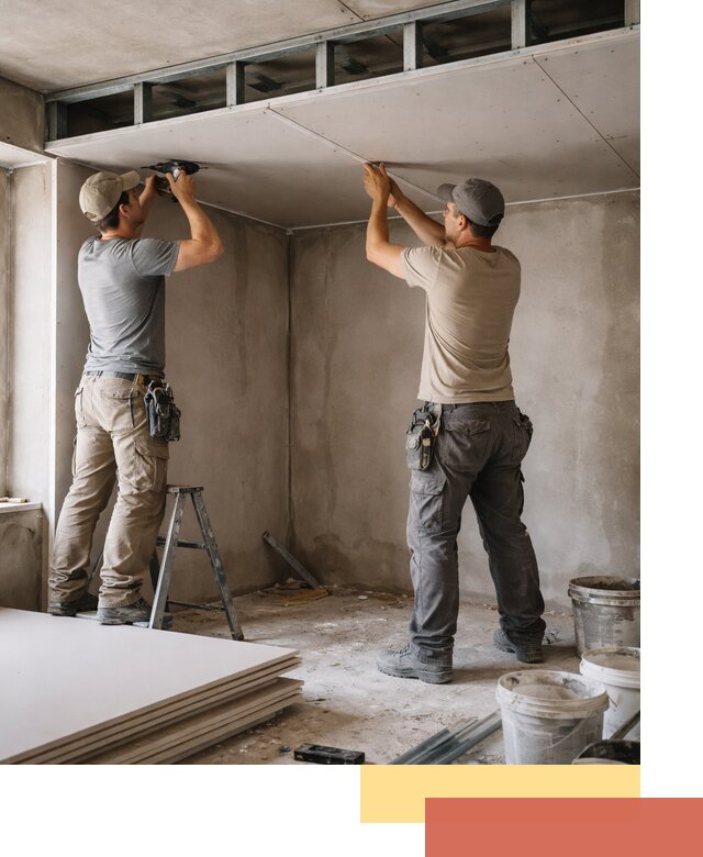 Короб из гипсокартона на потолке под ключ в Губкине