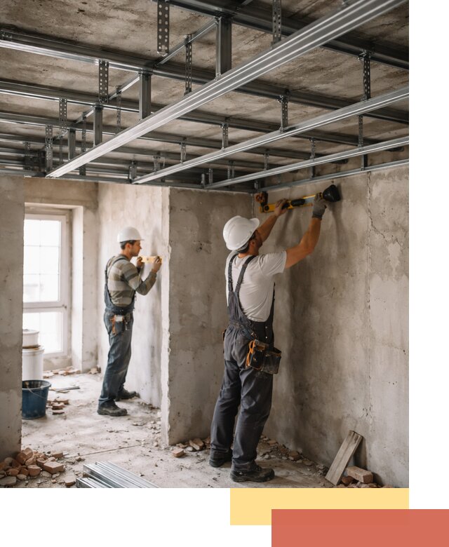 Монтаж каркаса потолка из профильного профиля в Губкине