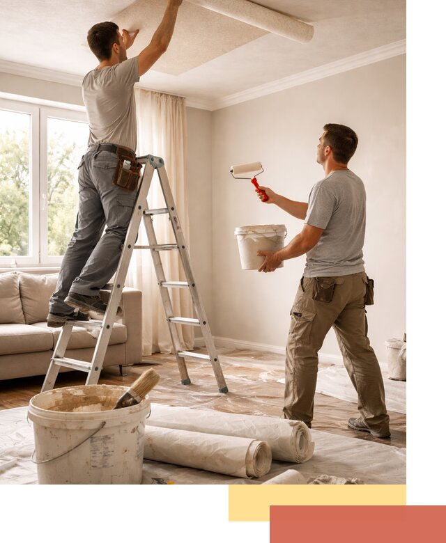 Поклейка обоев на потолок в Губкине — качественно и быстро