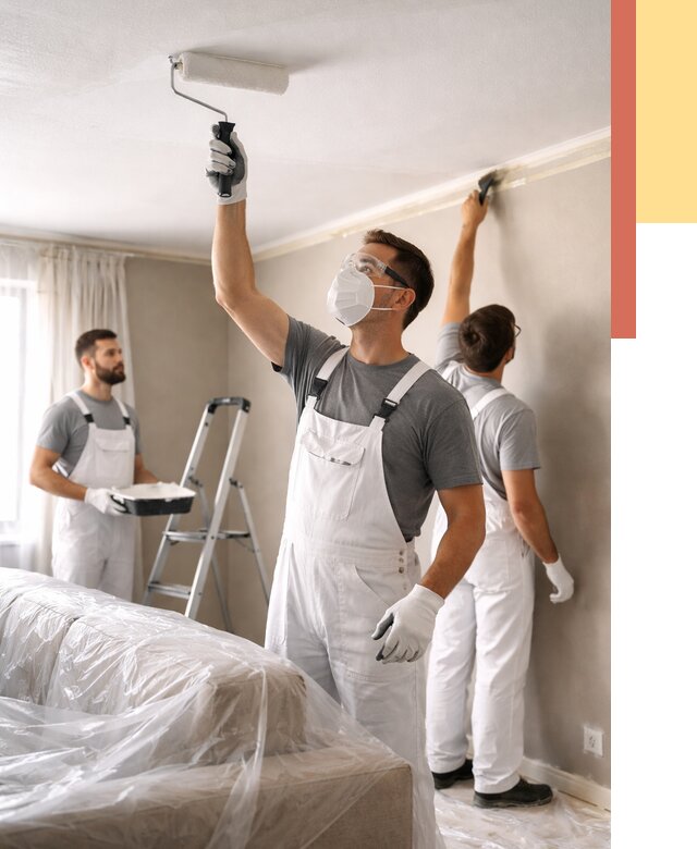 Покраска потолка водоэмельсионной краской в Губкине от 2235 руб/м² — услуги под ключ | ОТДЕЛОЧНИК-Гбк