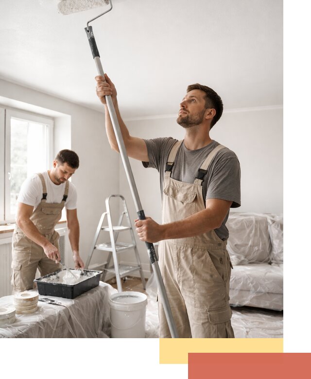 Покраска потолка водоэмульсионной краской в Губкине