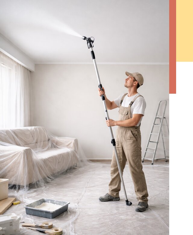 Покраска потолка краскопультом в Губкине от 4571 руб. быстро и недорого | ОТДЕЛОЧНИК-Гбк