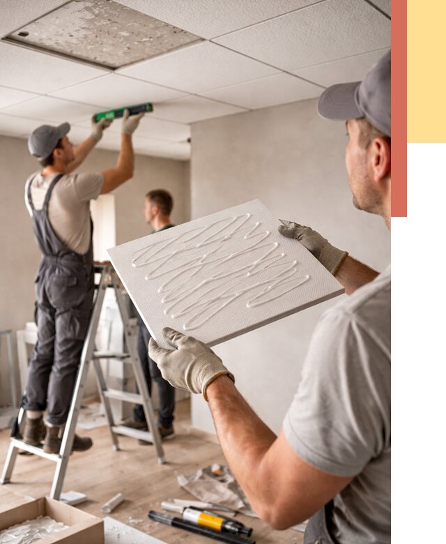 Монтаж потолочной плитки в Губкине от 4571 руб. — быстро и недорого | ОТДЕЛОЧНИК-Гбк