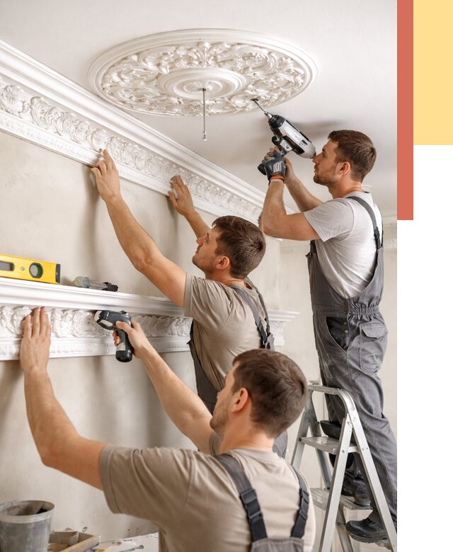 Монтаж лепнины на потолок в Губкине от 3251 руб. быстро и недорого | ОТДЕЛОЧНИК-Гбк