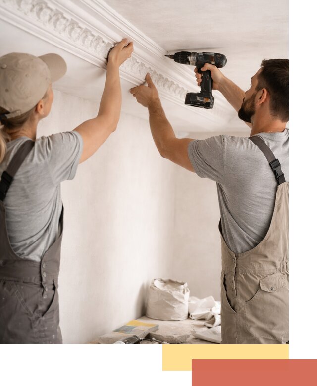 Профессиональный монтаж лепнины на потолок в Губкине