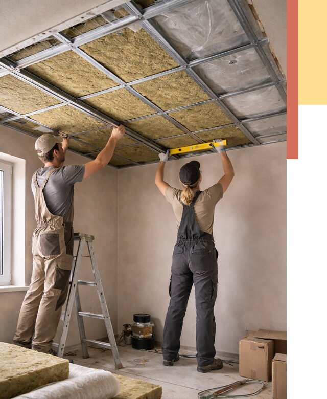 Шумоизоляция потолка в Губкине от 1270 руб. под ключ — услуги ОТДЕЛОЧНИК-Гбк